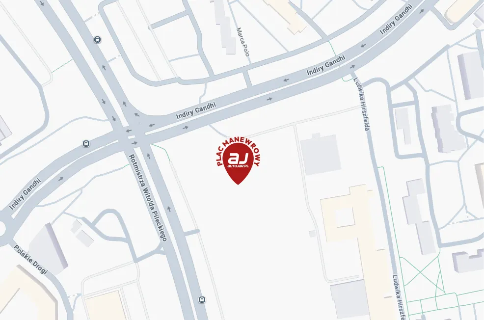 Mapa: plac manewrowy Autojar — miejsce rozpoczęcia jazd na motocyklu